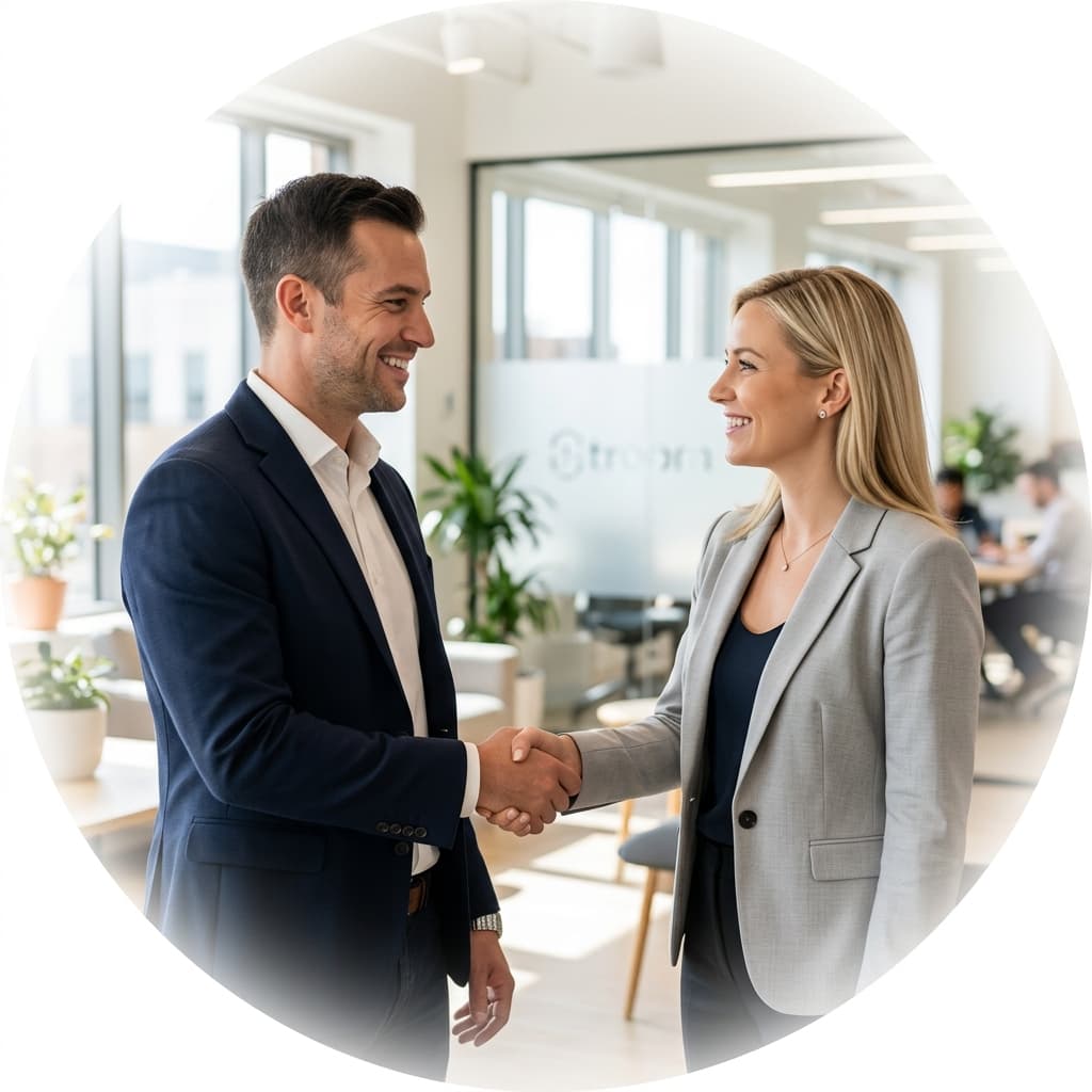 Business professionals shaking hands